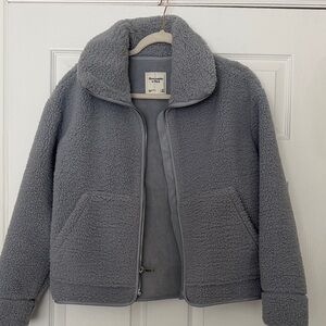 Abercrombie & Fitch Blue Grey Sherpa Jacket XS
